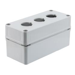 Picture of Pushbutton Enclosure, 3 Hole, 30.5mm, Polyester, Gray